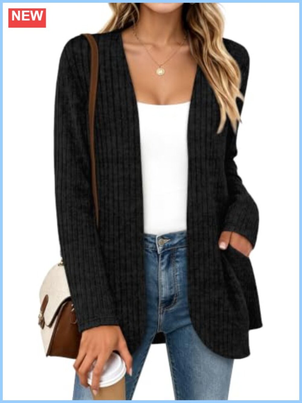 Womens Open Front Cardigan Sweater Long Sleeve Casual Lightweight